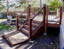 Custom sunroom deck stairs